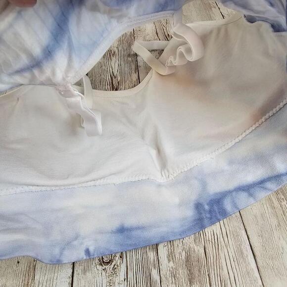 Women's Nautica Blue and White Tie-Dye Sports Bra Size M - Picture 5 of 6